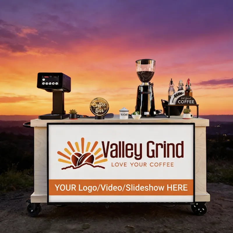Valley Grind mobile coffee catering cart